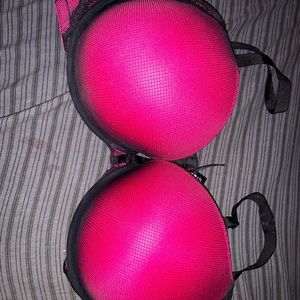 Pink with black mesh push up bra 42DDD